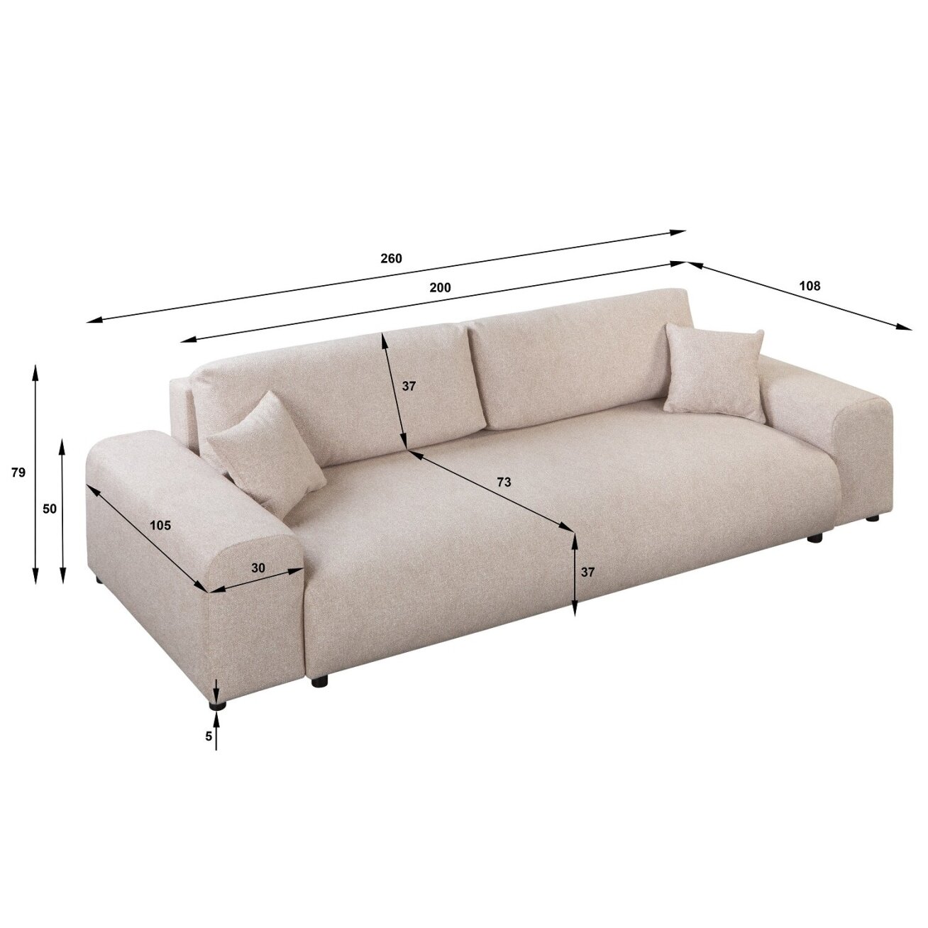 Keturvietė sofa lova "JUSTIN" 11