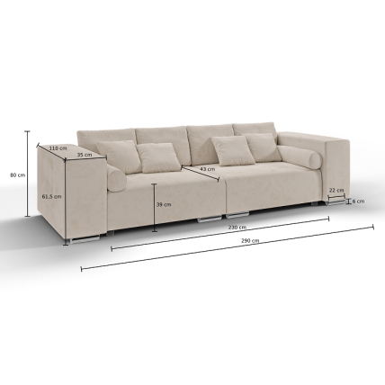 Keturvietė sofa "JUMBO" 2
