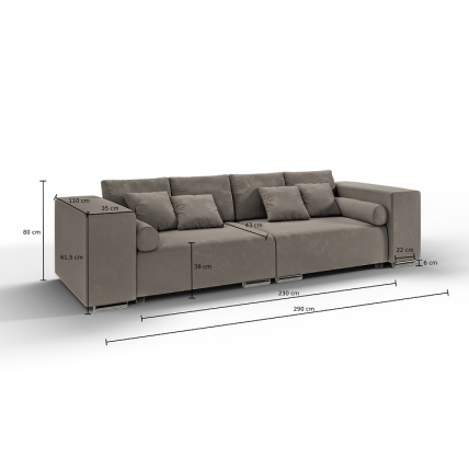 Keturvietė sofa lova "JUMBO" 2