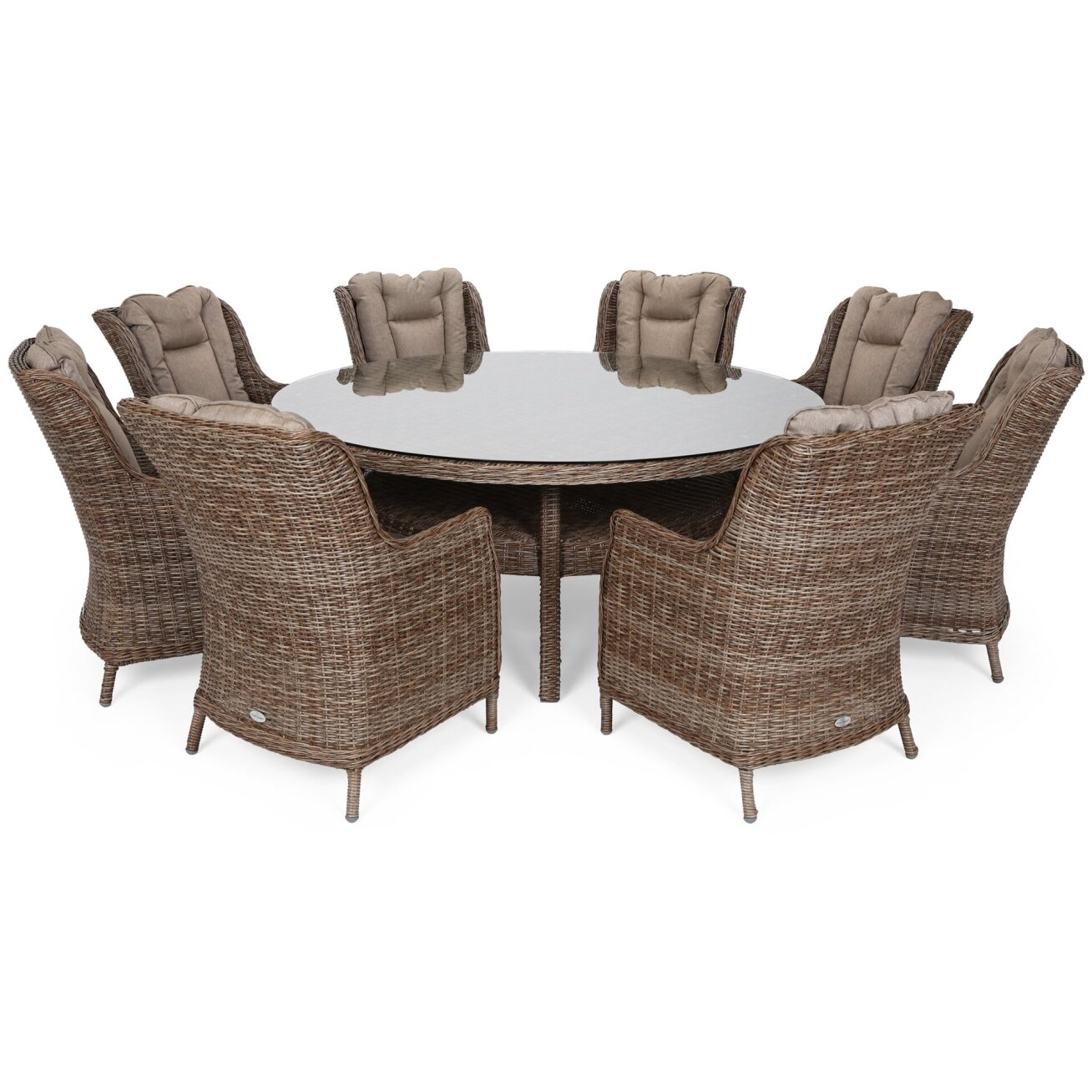 Lauko baldų komplektas BRISTOL ROUND GINGER / BROWN  8+1  1