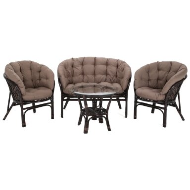 Lauko baldų komplektas 3+1 BAHAMA BROWN