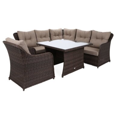 Lauko baldų komplektas BERGAMO Brown Mat / Brown Melange