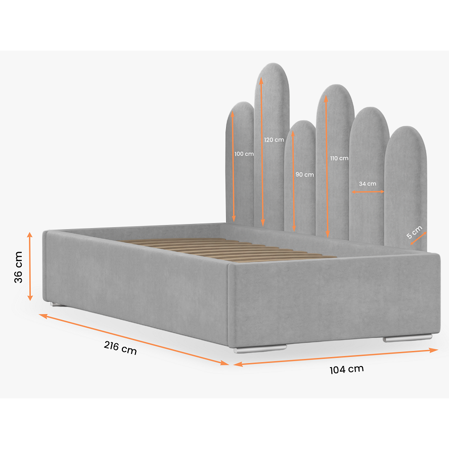 Lova "BETI" su palelėmis (90x200) 4