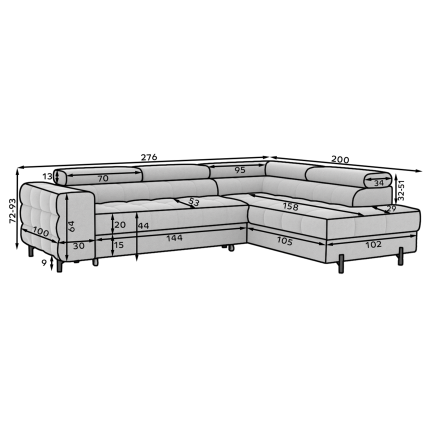 Minkštas kampas "FERUCCE" (276/200) 14
