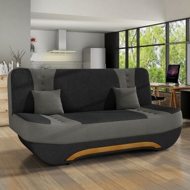 Sofa Ewa II, juoda / pilka