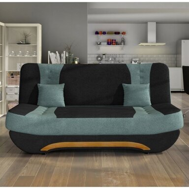 Sofa Ewa II, juoda / žalia