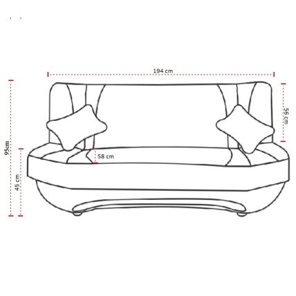Sofa Ewa II, ruda / kreminė 4