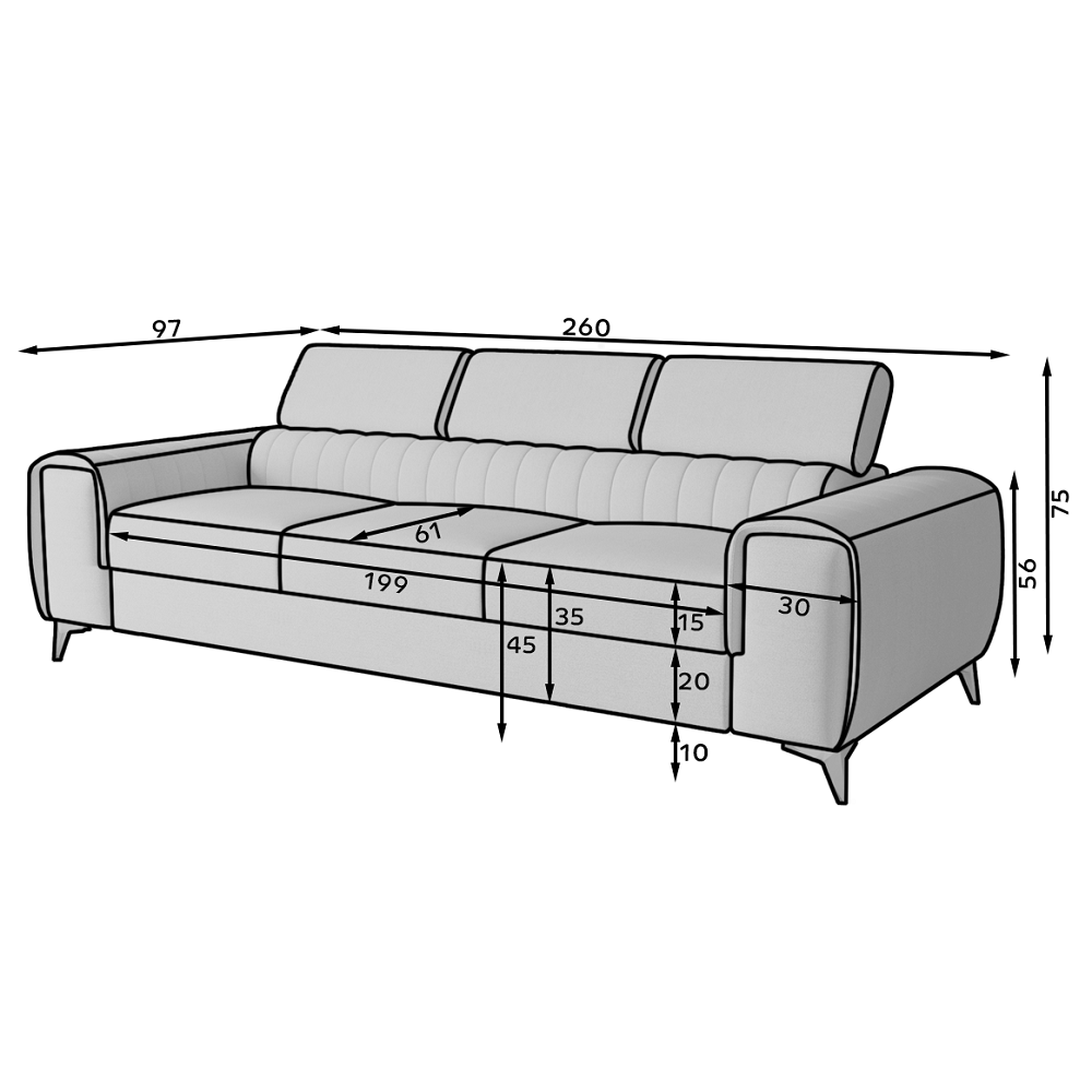 Trivietė sofa - lova 2