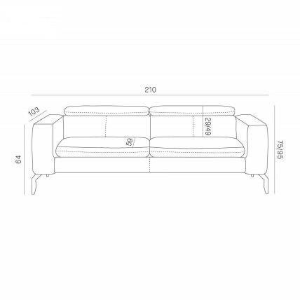Trivietė sofa "AREZZA" 4