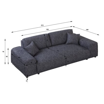 Trivietė sofa "JUSTIN" 4