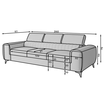 Trivietė sofa - lova 2