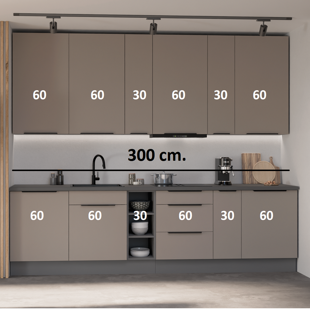 Virtuvės spintelių komplektas (300) 1 Virtuvės spintelių komplektas (300) 1