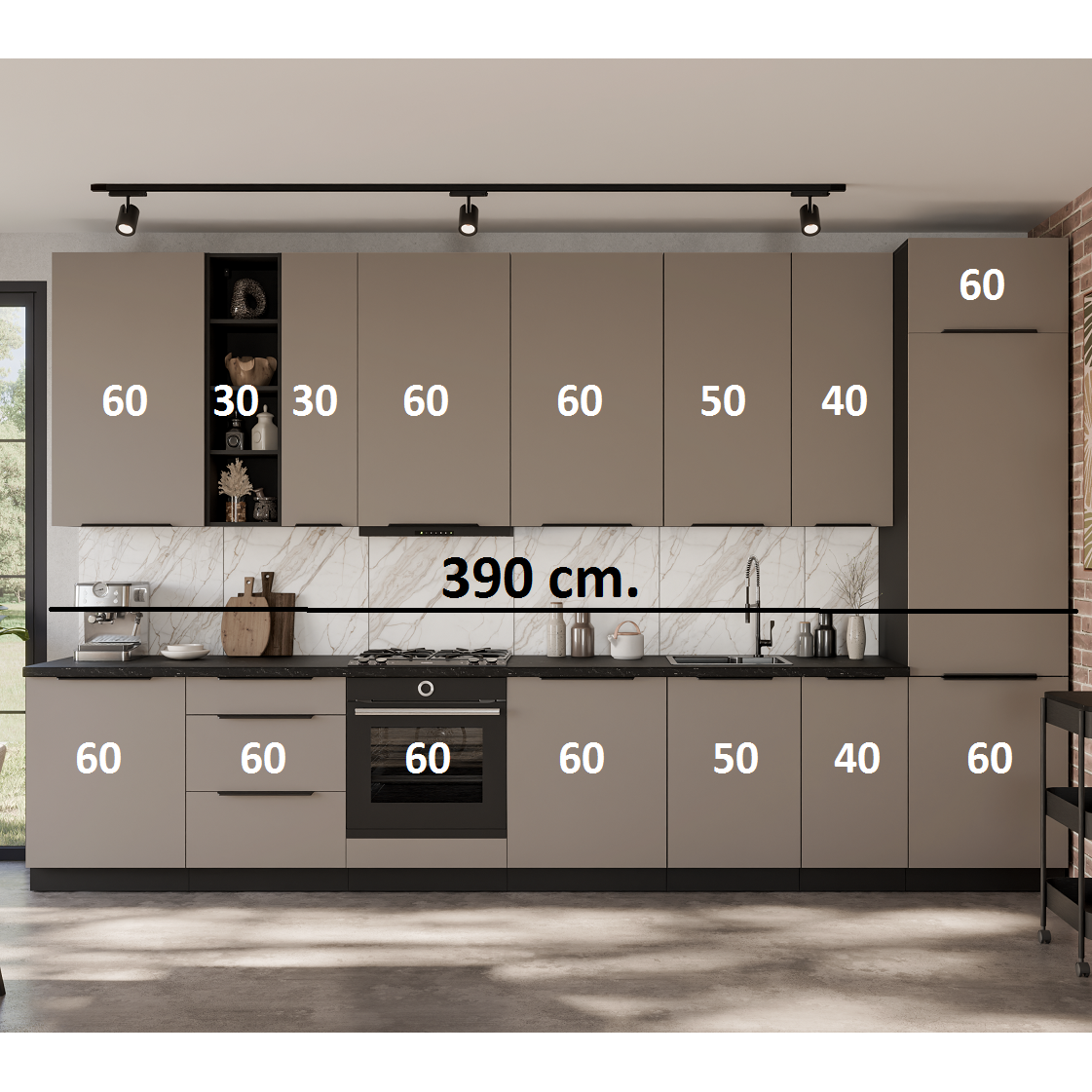 Virtuvės spintelių komplektas (390) 1 Virtuvės spintelių komplektas (390) 1