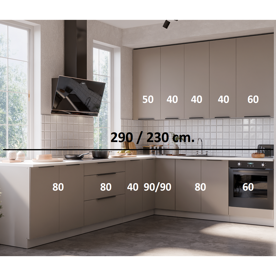 Virtuvės spintelių komplektas (290/230) 1 Virtuvės spintelių komplektas (290/230) 1