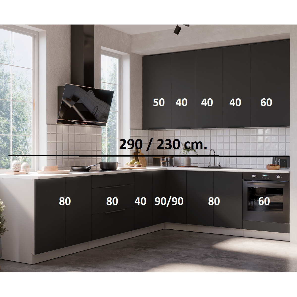Virtuvės spintelių komplektas (290/230) 2 Virtuvės spintelių komplektas (290/230) 2