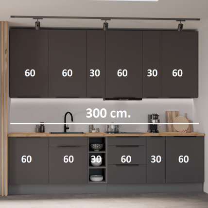 Virtuvės spintelių komplektas (300) 1 Virtuvės spintelių komplektas (300) 1